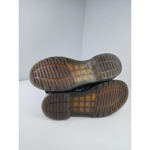 Dr. Martens 101 Leopard Print Boots Women’s US 7 Black White 6-Eye Lace-Up - Picture 12 of 14